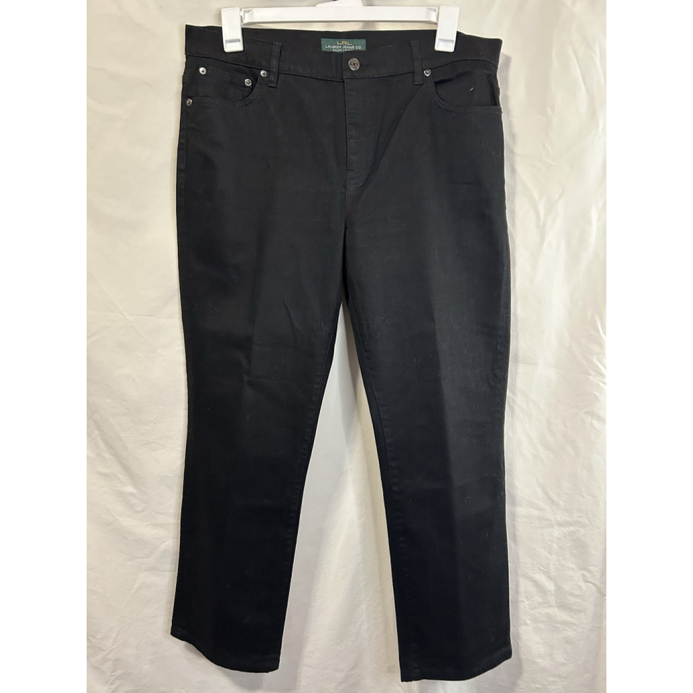 Lauren Ralph Lauren Size 16 Black Jeans Pants Classic straight Five Pocket EUC